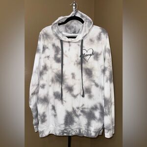 🌼 MAMA TIE-DYE GREY & WHITE Maturnity pullover Hoodie sweatshirt. Size XL.🌼